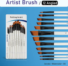 Nylon Painting Brushes Sets, 48 PCS Artist Paintbrushes for Watercolor, Acrylic,