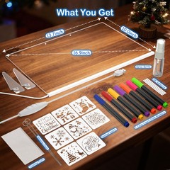 Abcool Lumiboard Led Drawing Board For Kids 13.7X10 Light Up Acrylic Dry Erase