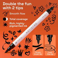 ARTISTRO 5 Black Acrylic Paint Markers – Paint Pens for Drawing – for Fabric, Ro