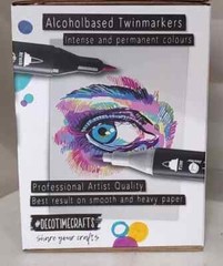 Decotime 60pk twin markers Paint ART Deco Tray ANY SURFACE Alc ink NEW