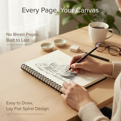 Artist’S Sketchbook Hardcover – 200GSM Very Thick Paper – Large, Spiral Sketch B
