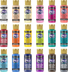 Decoart Americana Acrylic Paint Set – Popular Colors, 18 Bottles (2 Fl Oz) – Art