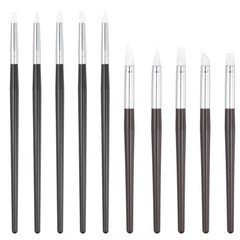 10 Pcs Silicone Clay Shaping Tool, Red Brown/White (5mm/8mm)