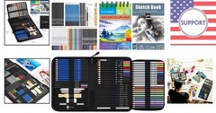 Complete Professional Art Set – 76 Multi-Colored Drawing Tools with Tutorial