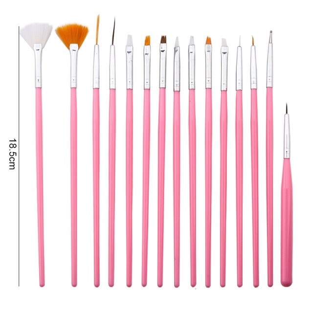15pcs Watercolor Brush Aquarelle Paint Plastic Handle Pull Hook Line Pen Nail