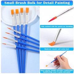 50Pcs Small Paint Brushes Bulk, Flat Top Acrylic Classroom Brush for Kids Mini