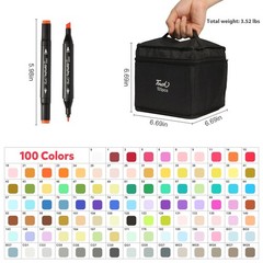 Hyrrt 100 Colors Dual Tips Alcohol Markers, Permanent Sketch Art Markers Pens…