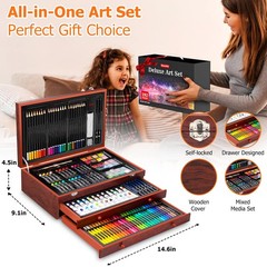 Soucolor Art Supplies, 192-Pack Deluxe Art Set Drawing Painting Supplies Kit wit