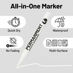 Quick-Drying White Permanent Markers for Versatile Art Projects and DIY