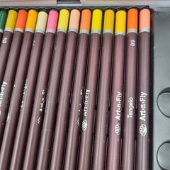 Art-n-Fly Premium Oil Based Colored Pencils 54 of 72 Partial Set With Case
