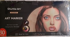 Shuttle Art Art Marker Skin Tones Set 30 Colors Broad 1-4mm Fine 1mm