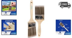 Paint Brushes Set 2Pk Flat and Angle Synthetic Handle for Walls and Trim