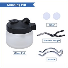 Airbrush Cleaning Kit Spray Wash Cleaning Pot Stabilizer Jar Bottles