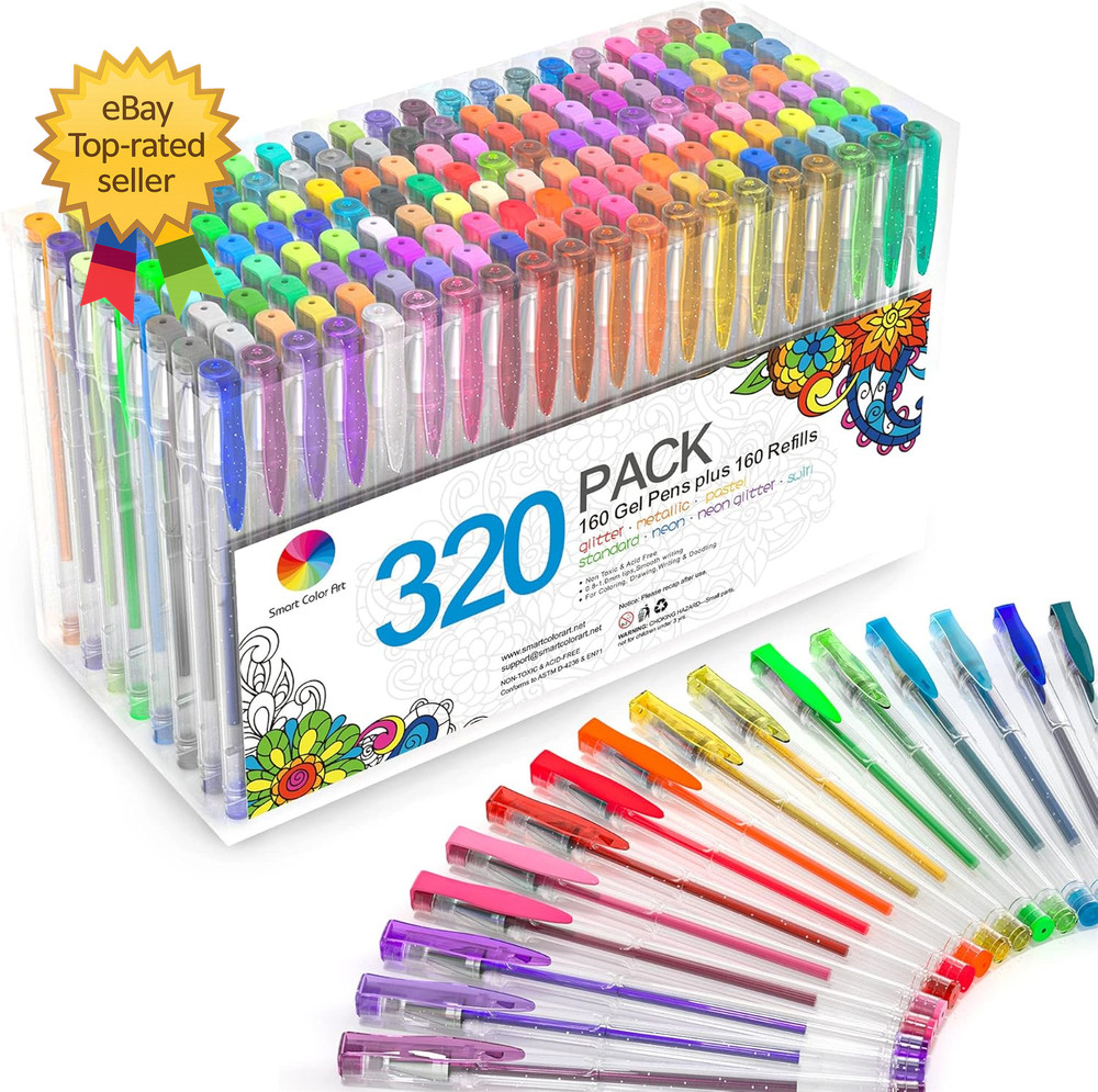 320 Pack Gel Pens Set 160 Colors Gel Pen with 160 Refills for Adult Coloring Boo