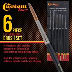 6-Piece Lettering Quill Brush Set for Sign Painting Squirrel Taklon Hair