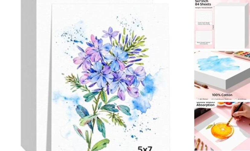 84 Sheets Watercolor Paper 5×7, 110lb/230gsm Cold Press 5×7 Inch-84 Sheets