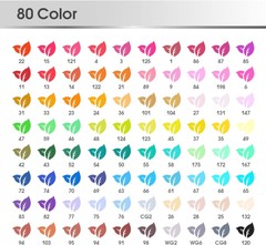 Premium Alcohol Art Markers Set: 80 Colors with Travel Case & Color-Coded Caps
