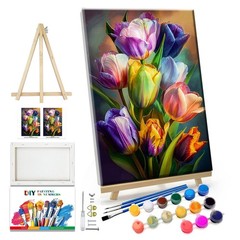 Paint by Numbers Kit for Adults Flowers Paint by Number with Frame Floral Pai…