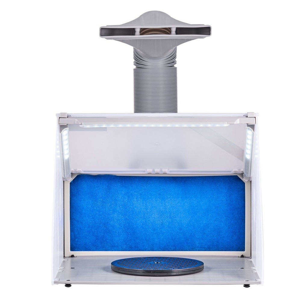 Portable Airbrush Paint Booth with 3 LED Lights, Exhaust Fan, Flexible Hose