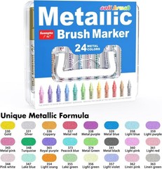Fast-Drying Metallic Paint Markers – 24 Assorted Colors for Creative Projects
