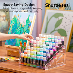 Acrylic Paint Organizer, 7 Layers Clear Storage Rack, Snap on Organizer for Acry