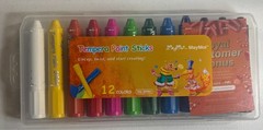 MayMoi Tempera Paint Sticks 12 Classic Colors, Washable, Non-toxic, Quick Drying