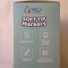 24 Color Soft Tip Marker Set – Soft Tip Pens – Water Based W/case WCi.A3