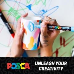 PC-5M Water-Based Paint Markers, Medium Point (1.8-2.5mm), Assorted Colors, 3…