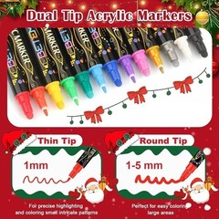 Dual Tip Acrylic Paint Pens 36 Vibrant Colors Cotton Nibs DIY Crafting New
