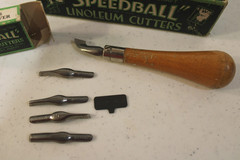 Vintage Speedball Linoleum Cutter No. 1 Boxed with Blades