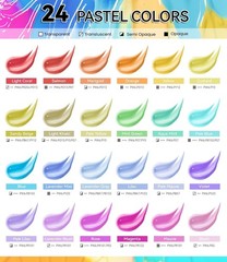 40 PCS Pastel Acrylic Paint Set with 12 Brushes, 2 Knives & Palette, 24 Color…