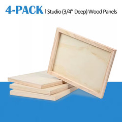 3/4 In. X 9 In. X 12 In. Birch Wood Unfinished Canvas Panels for Painting, Pouri