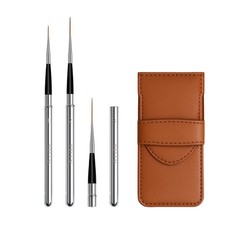 3 PCS Travel Watercolor Brushes Nail Art Liner Protective Case Handle