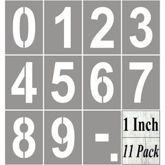 1 Inch Number Stencils for Painting – 11 Pack Stencil 1 Inch, White