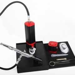 Portable mini airbrush kit with holder stable for both air brush pen and rech…