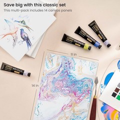 ARTEZA Canvas Boards for Painting, 11 x 14 11 x 14 (Pack of 14), White