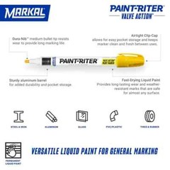 Markal Valve Action Paint Markers Red White Yellow Combo Pack