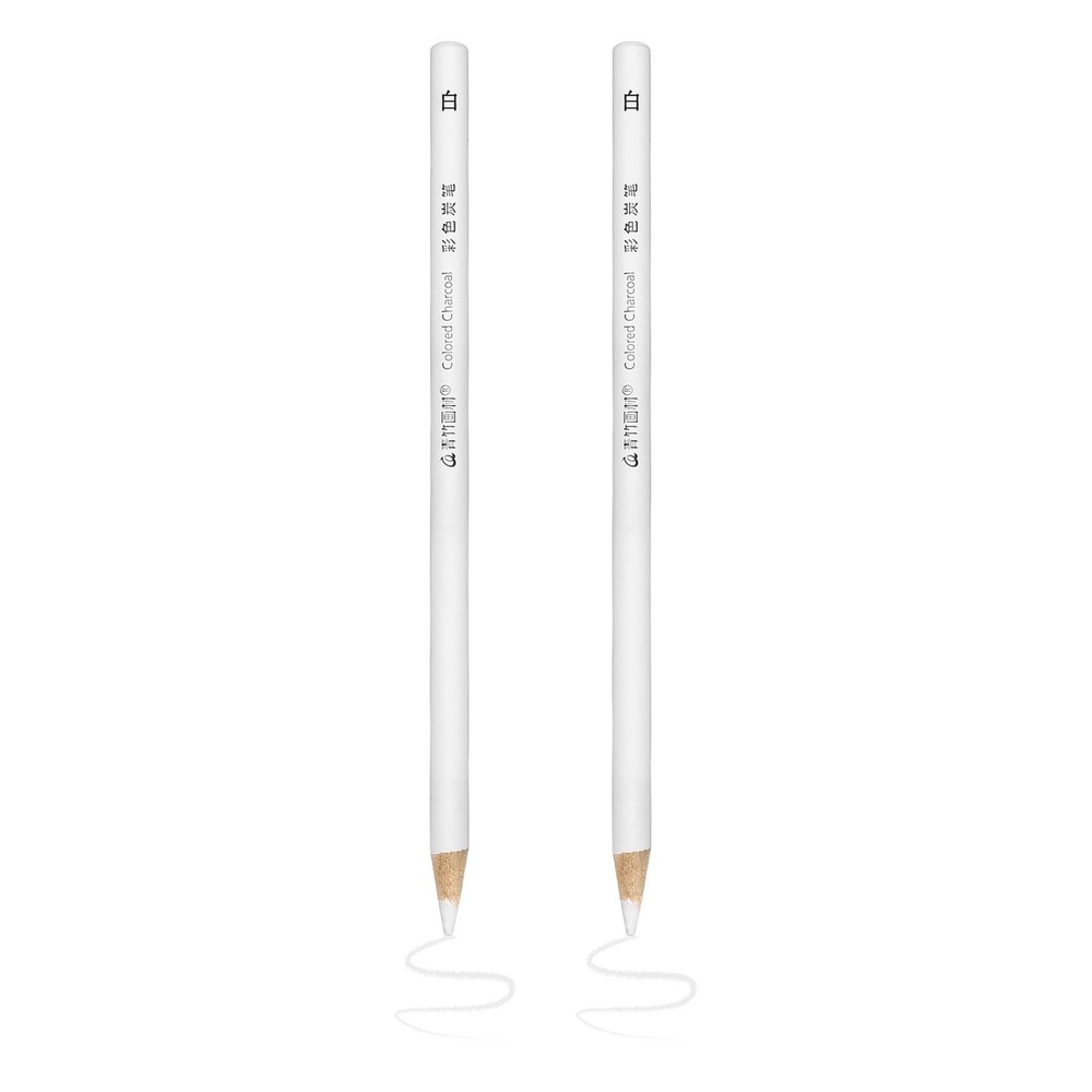 2Pcs Color Drawing Pencils for Sketching, White