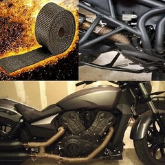Exhaust Heat Wrap, 2in x Titanium Exhaust Muffler Tape Fiberglass Heat 16.5ft