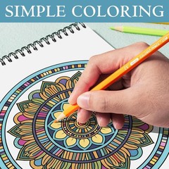 Mandala Coloring Book with 24 Colored Pencils Adult Relaxation Art Kit Gift