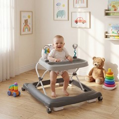 Foldable Baby Walker with Removable Seat and Adjustable Height for 6-12 Month…