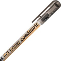 Arts Gel Roller Pens for Fabric, 1mm, Bold Lines, Permanent Black Ink – 2 Pack
