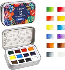 Compact 12-Color Watercolor Set – Ideal for Beginners & Passionate Hobbyists