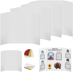 4 Pcs Tri-Fold Poster Boards 48 X 36 Inches, Premium Corrugated Presentation Boa