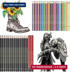 Heshengping Sketching Drawing Art Pencil Kit-50 Piece Set with 24 Color Pencils