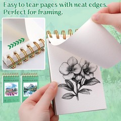2 Small Watercolor Sketchbook with Watercolor Brushes, 3.5″ x 5.5″ Watercolor…