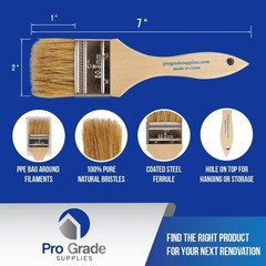 Pro Grade 2″ Chip Brushes – Disposable Paint (36 2 Inch, Light Brown