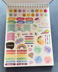 Sketchbook Bee Creative 9 X 12 Set 12 Gel Pens & Fun Stickers Artist Gift Crafts