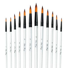 Acrylic Paint Brushes Set – 12pcs Professional Round Tip – 12 Different Sizes