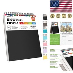 Spiral Bound 9″ x 12″ Sketchbook – Perfect for Kids and Adults, 100 Sheets